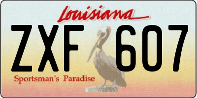 LA license plate ZXF607