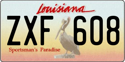 LA license plate ZXF608