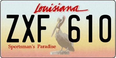 LA license plate ZXF610