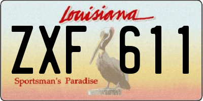 LA license plate ZXF611