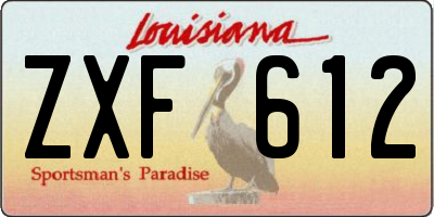 LA license plate ZXF612