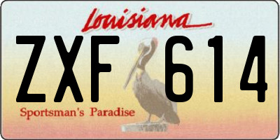LA license plate ZXF614