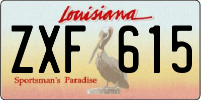 LA license plate ZXF615