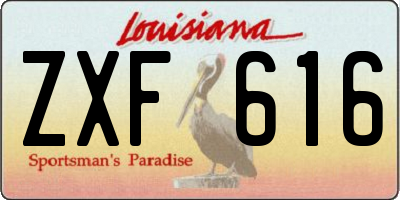 LA license plate ZXF616