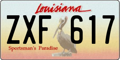 LA license plate ZXF617
