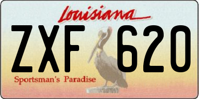 LA license plate ZXF620