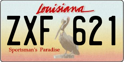 LA license plate ZXF621