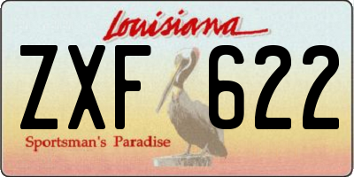 LA license plate ZXF622