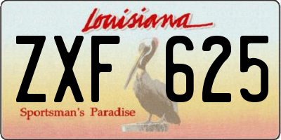 LA license plate ZXF625