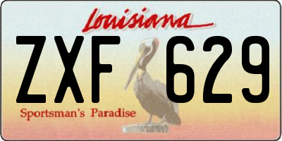LA license plate ZXF629