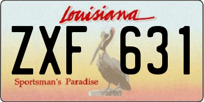 LA license plate ZXF631