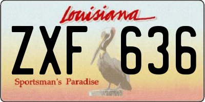 LA license plate ZXF636