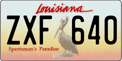 LA license plate ZXF640