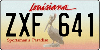 LA license plate ZXF641