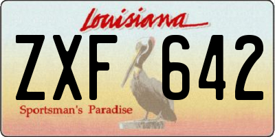 LA license plate ZXF642