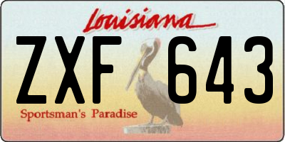 LA license plate ZXF643