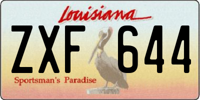 LA license plate ZXF644