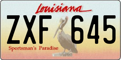 LA license plate ZXF645