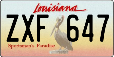LA license plate ZXF647