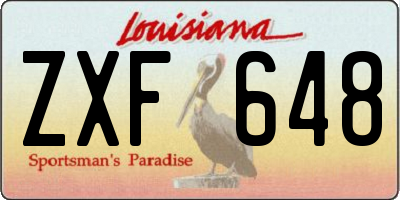 LA license plate ZXF648
