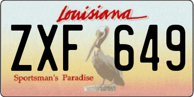 LA license plate ZXF649