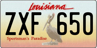 LA license plate ZXF650