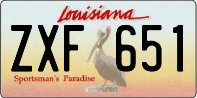 LA license plate ZXF651
