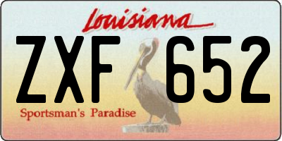 LA license plate ZXF652