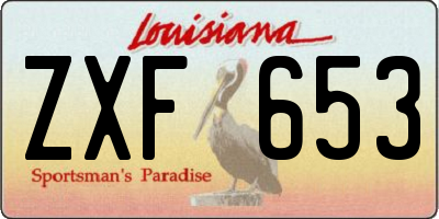 LA license plate ZXF653