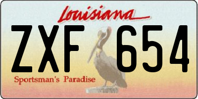 LA license plate ZXF654
