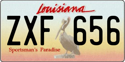 LA license plate ZXF656