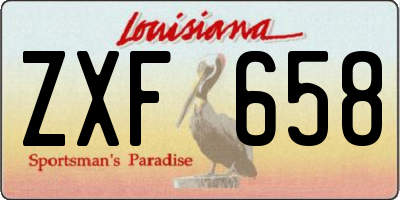 LA license plate ZXF658