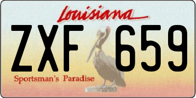 LA license plate ZXF659