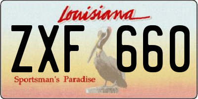 LA license plate ZXF660