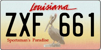 LA license plate ZXF661
