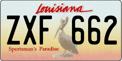 LA license plate ZXF662