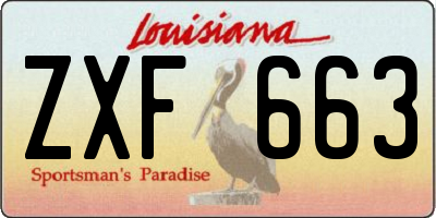 LA license plate ZXF663
