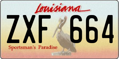 LA license plate ZXF664