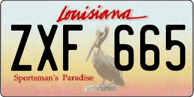 LA license plate ZXF665