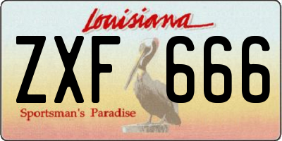 LA license plate ZXF666