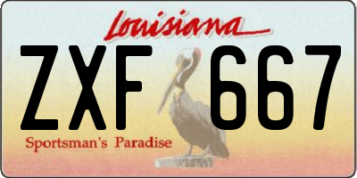 LA license plate ZXF667