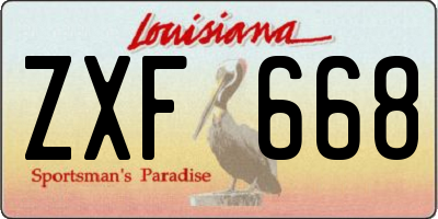 LA license plate ZXF668