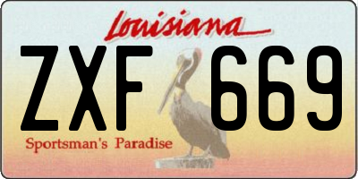 LA license plate ZXF669