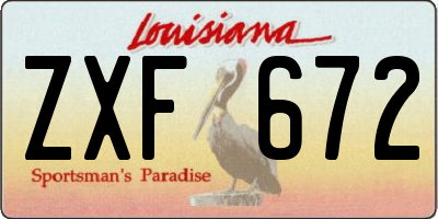 LA license plate ZXF672