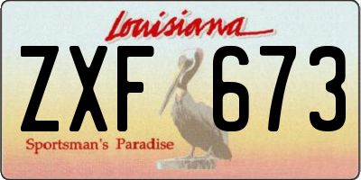 LA license plate ZXF673