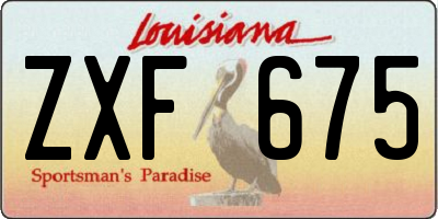 LA license plate ZXF675