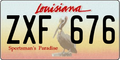 LA license plate ZXF676
