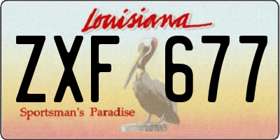 LA license plate ZXF677