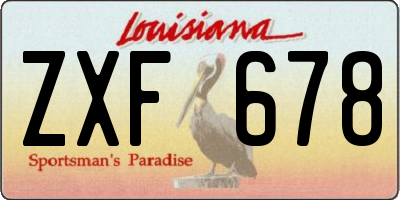 LA license plate ZXF678
