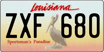 LA license plate ZXF680